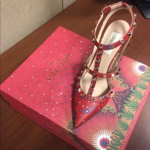 Valentino Rock stud ankle strap heels